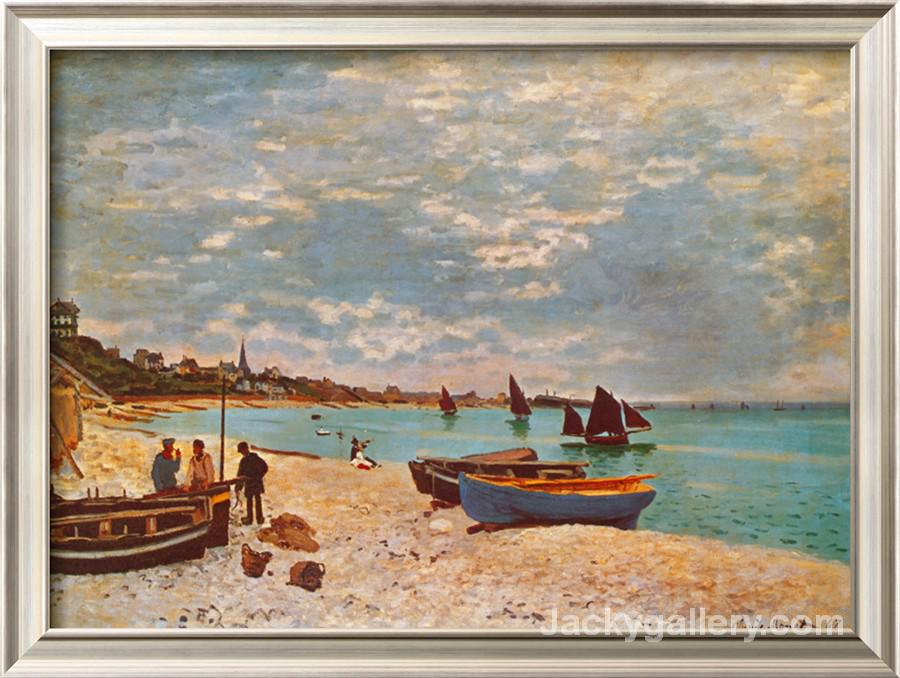 Beach at Sainte Adresse by Claude Monet paintings reproduction